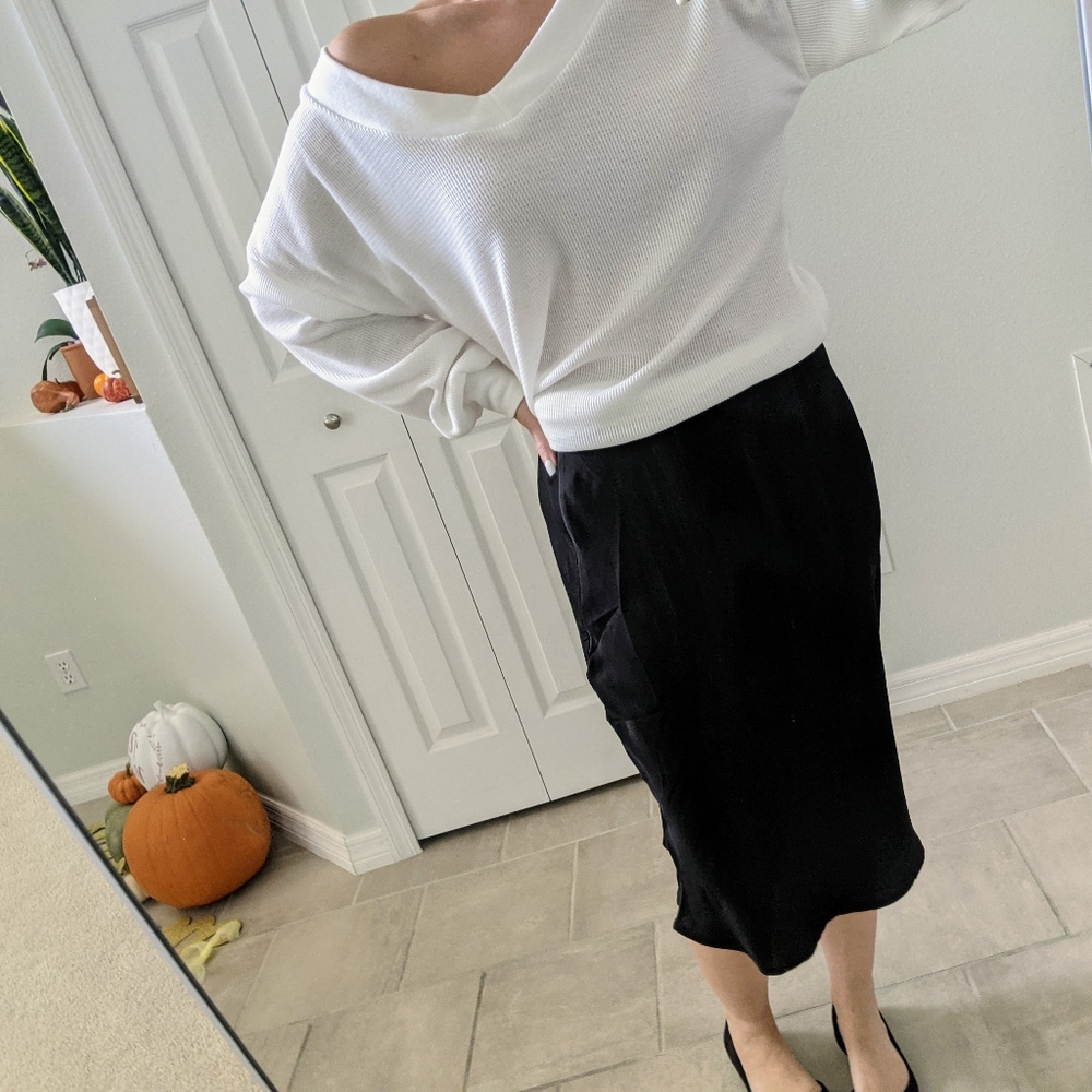 White oversized sweater